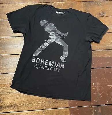 Queen Bohemian Rhapsody Mens Black Tshirt Size XL Freddie Mercury • £6