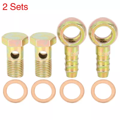 2 Sets 14mm Banjo Internal Diameter Banjo Bolt Washer Kit For Motorcycle Car • $15.40