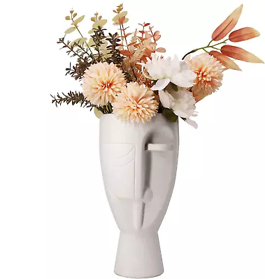 Simple Ceramic Face Art Vases Delicately Carved Face Style Indoor Office Decor • $37.97