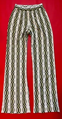 Missoni Brown Green Vertical Geometric Stripes Gorgeous Pants IT 40 UK 8 US 4 • $245