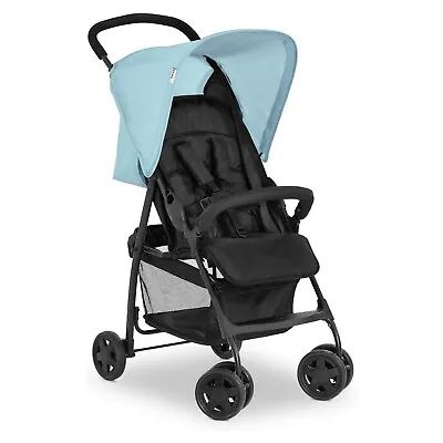 Hauck Sport Lightweight Pushchair Buggy Pram Stroller XL Basket &Sun Canopy-Blue • £63.49