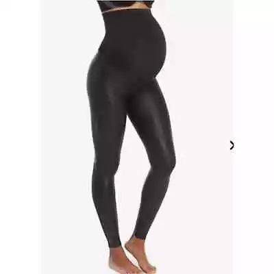 Spanx Mama Maternity Faux Leather Leggings | Black XL  • $40