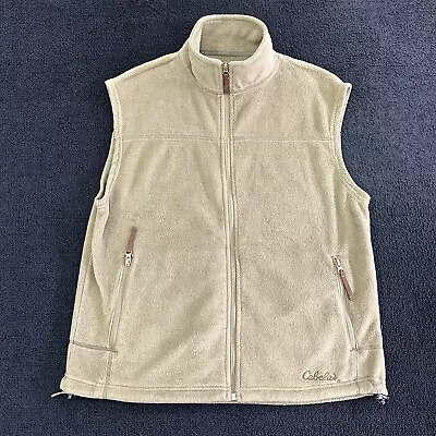 Cabela’s Brown Full Zip Sweater Vest W/ Pockets Men’s Size M • $16