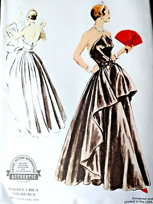 Vogue Vintage 1940s Reissue Couturier Wedding Gown Red Carpet Dress Pattern 1963 • $18.99
