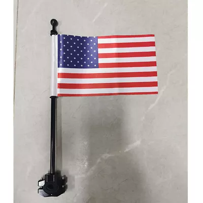 Universal Motorcycle Bike American USA Flag Pole Luggage Rack Mount For Yamaha • $25.99