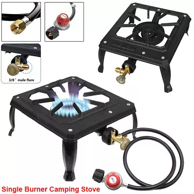 Single Burner Camping Stove Cast Iron Propane Gas LPG Outdoor BBQ Cooker • $25.98