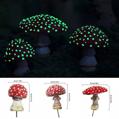 Glow In The Dark Fairy Garden Toadstools Mushrooms Miniature Fairy Gardens Decor • £2.99