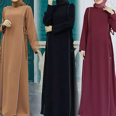 Muslim Islamic Women Dress Ramadan Clothing Dubai Abaya Kaftan Party Gown S-XL • $23.87