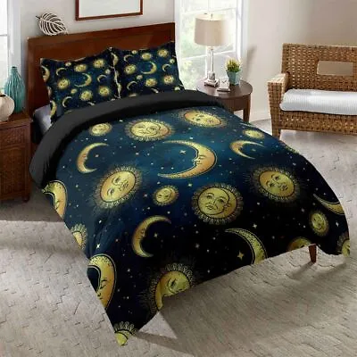 Sun Moon Duvet Quilt Cover Doona Cover Single/Double/Queen/King Set Pillowcase • $16.06