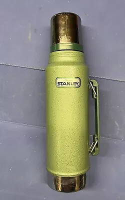 Vintage 14  Aladdin Stanley RH94 Steel Quart Thermos Green Bottle USA A-01 • $30