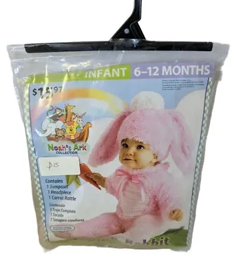 Infant Child 6-12 Months Fuzzy Pink Rabbit Costume Halloween Noah's Ark 6-12m • £15.43
