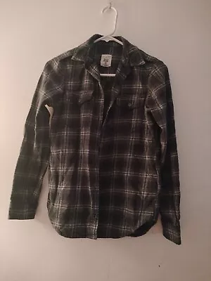 $5 • Buy BillaBong Shirt Unisex Small Long Sleeve Button Up Black Plaid Flannel Shirt