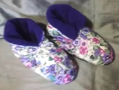 Grandpa's Garden Floral Print Slippers Microwavable Hot/Cold Therapy Reflexology • $18