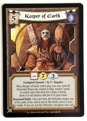 Keeper Of Earth L5R Legend Of The Five Rings CCG Diamond Edition Promo • $2