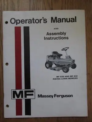 1974 Massey Ferguson MF626/832 Riding Lawn Mowers Oper Man/Assy Inst's -EXC Cond • $7.95