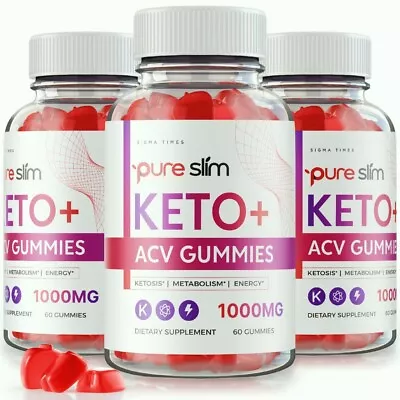 (3 Pack) Pure Slim Keto + ACV Gummies For Advanced Weight Loss And Energy Levels • $44.95