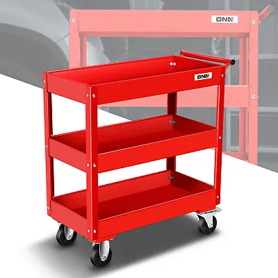 Red 330lbs. Home Office 3-Layer Rolling AV Media Cart Tool Trolley With Casters • $119.99