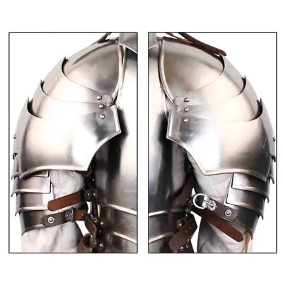 Medieval Templar Knight Renaissance 18G Steel Shoulder Pauldrons Armor Set • $109