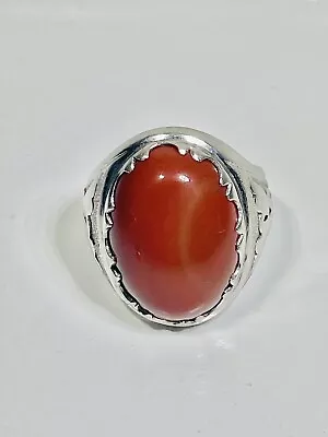 Turkish Handmade 925 Sterling Silver Vintage Style Agate Man’s Ring Sz 14.5 • $42