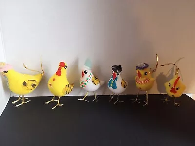 Vintage Lot Easter Craft Flocked Dressed Chicks • $24