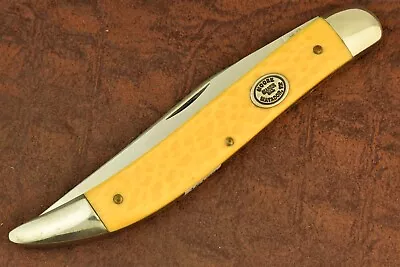 MOORE MAKER MADE IN USA By QUEEN CUTLERY CO YELLOW TOOTHPICK KNIFE MATADOR TEXAS • $84