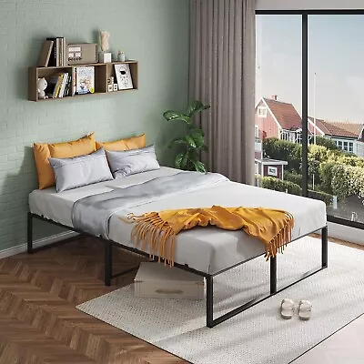 Heavy Duty Metal Platform Bed Frame Full Queen Size Sturdy Steel Slat Support • $79.99