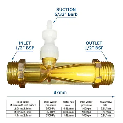 Venturi Injector Durable Mix Water Built Anti Back Flow Device Pipe Connecting • $28.95