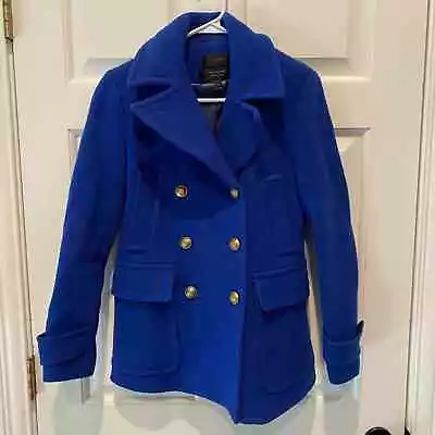 J. Crew Stadium Cloth Majesty Peacoat In Cobalt Blue Size 2 • $118