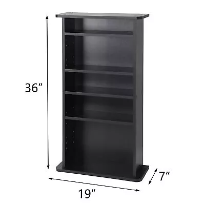 DVD Book Shelf Storage Cabinet CD Media Adjustable Customized Display 5 Layers • $36.58