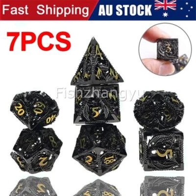 $31.95 • Buy Metal Dice DND Set Role Playing D&D 7 Polyhedral Dice For Dungeons Dragons 7PCS