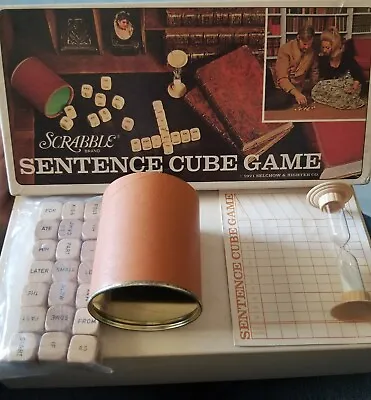 Vintage Scrabble Sentence Cube Game COMPLETE Word Combination 1971  Wood Dice • $6.50