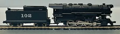 N Gauge ATLAS ATSF (Santa Fe) 0-8-0 #102 Steam Locomotive & Tender - SEE VIDEO • $34.99