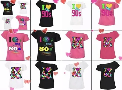 I Love The 90s 80s Women's T-Shirt Fancy Dress Ladies Costume Neon Festival Top • £10.95