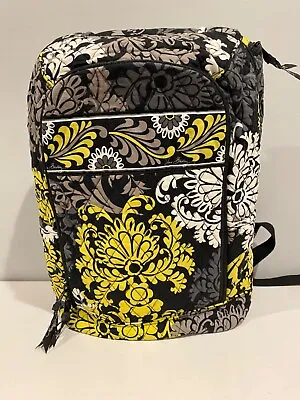 Retired VERA BRADLEY Baroque Laptop Backpack Yellow Black Floral • $26.99