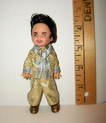 MATTEL Barbie KELLY TOMMY GOLD LAME DRESSED ELVIS DOLL NFB • $36.91