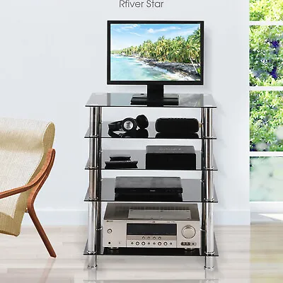 $119.99 • Buy Black Ample Storage AV Cabinet For Entertainment Stereo Component