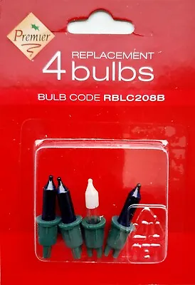 Premier RBLC208B 4 X Spare Blue Replacement Christmas Fairy Lights Bulb Inc Fuse • £4.49