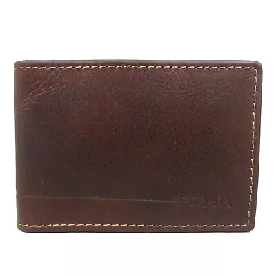 Fossil Allen RFID Magnetic Front Pocket Bifold Mens Wallet Brown NEW SML1546231 • $32.99