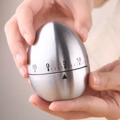 Stainless Steel Mechanical Egg Kitchen Timer Cooking Timer Alarm 60 Minutes New • $13.20