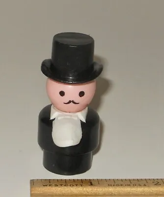 VTG Fisher Price Little People Man Mayor Circus Ringmaster Leader Top Hat In Tux • $6.99