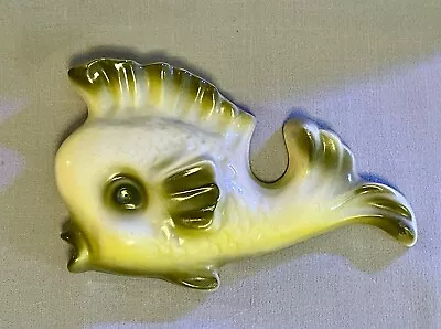 Vintage Chalkware Fish Wall Plaque Sequin Eye Favor Ware • $22.99