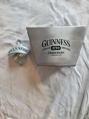Guinness Wall Mounted Bottle Opener With Cap Catcher • $14.99