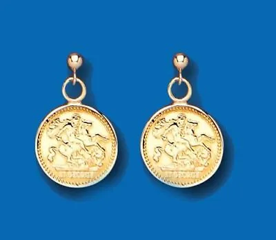 Coin Drop Earrings Yellow Gold • £251.96