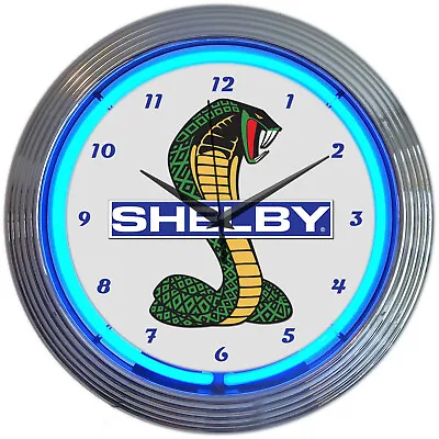 Shelby Cobra Jet Neon Clock Sign Super Snake Fully Licensed Mustang GT Wall Lamp • $63.99