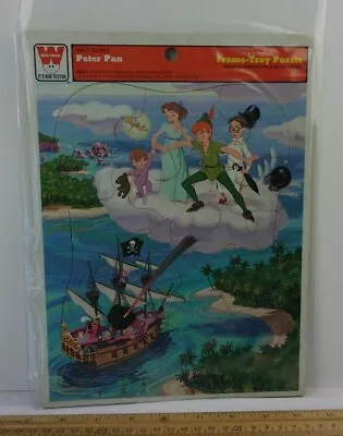 Peter Pan Wendy Captain Hook Looking Over Neverland VINTAGE Frame Tray Puzzle • $19.95