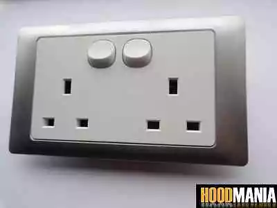 £7.95 • Buy 13A Double Switched Plug Socket Graphite Screwless White/Silver Rocca