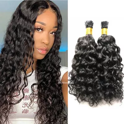 Loose Wave I Tip Human Hair Extension Pre Bonded Microlink I Tip Hair 100Pieces • $81.88