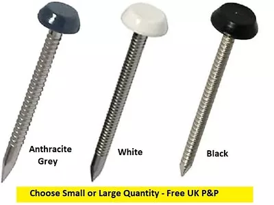 Polytop Nails - Plastic Headed Pins For Fascia & Soffit - Choose Colour & Qty • £1.90