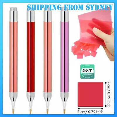 4X LED Diamond Painting Pen+ 10x Diamond Glue Accessories Diy Art Craft Pen Set • $8.99