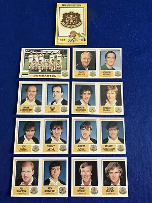 Panini Football 85 Stickers DUMBARTON Inc Badge Complete Team Pro Recovered • £13